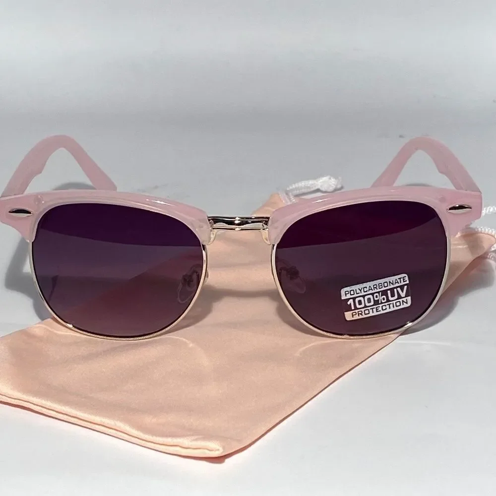 0536 Pink Liam Browline Sunglasses 100% UV Protection